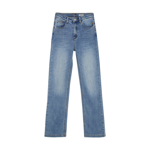 Meisjes Wide Straight Fit  van Indian Blue Jeans in de kleur Medium Denim in maat 176.