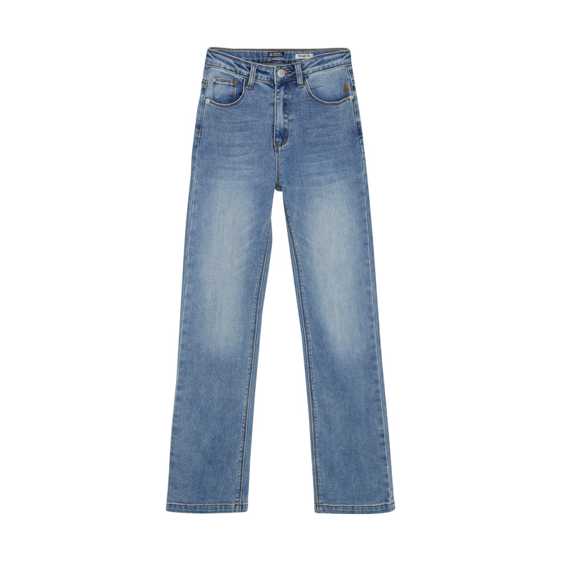 Meisjes Wide Straight Fit  van Indian Blue Jeans in de kleur Medium Denim in maat 176.