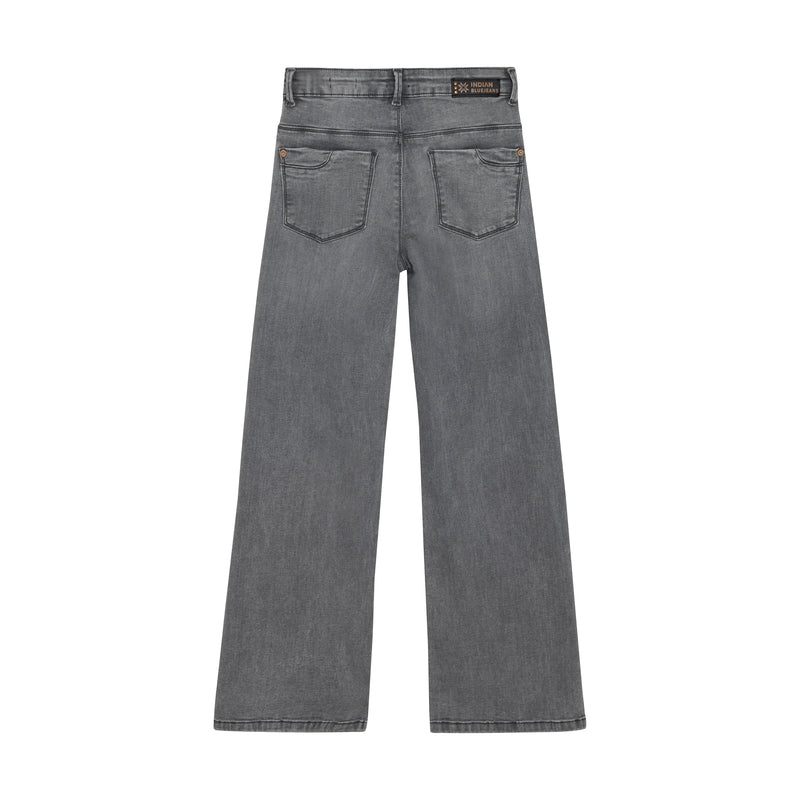 Meisjes Wide Fit Grey  van Indian Blue Jeans in de kleur Light Grey Denim in maat 176.