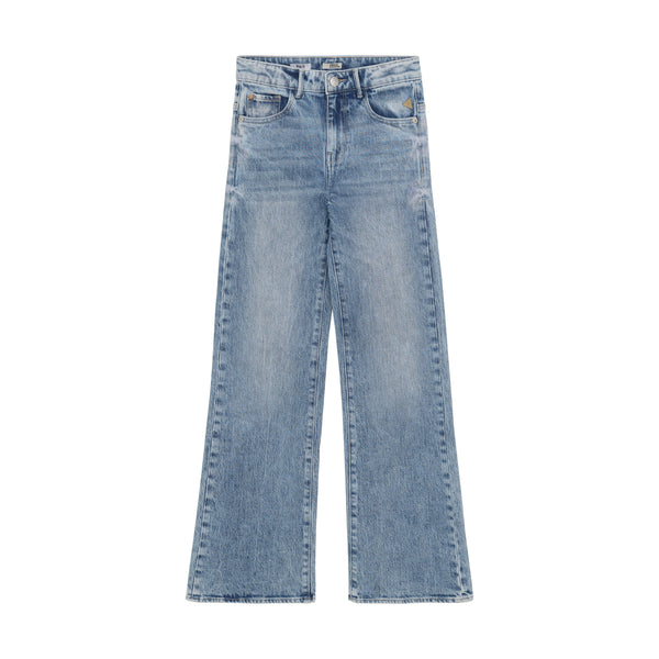 Meisjes Wide Fit Medium Denim  van Indian Blue Jeans in de kleur Medium Denim in maat 176.