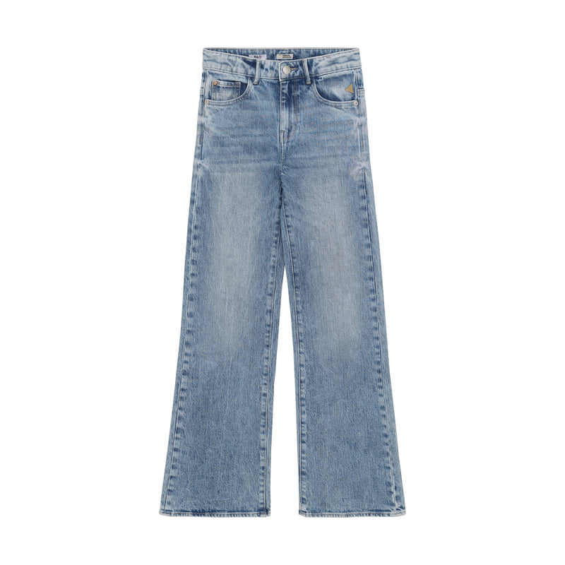 Meisjes Wide Fit Medium Denim  van Indian Blue Jeans in de kleur Medium Denim in maat 176.