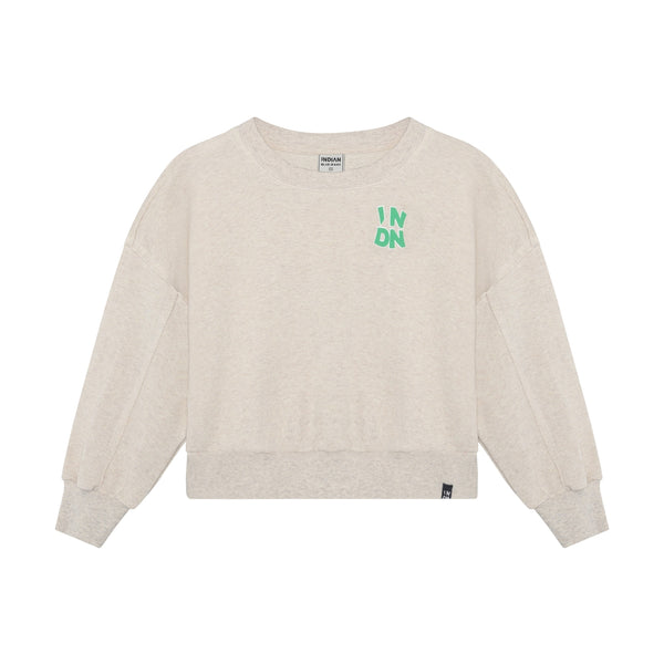 Meisjes Sweater INDN van Indian Blue Jeans in de kleur Light sand melange in maat 176.