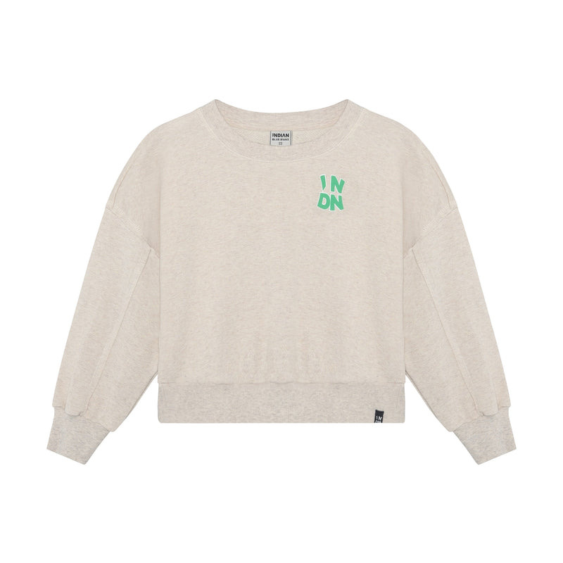 Meisjes Sweater INDN van Indian Blue Jeans in de kleur Light sand melange in maat 176.