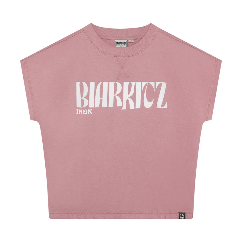 Meisjes T-shirt Wide Cropped  van Indian Blue Jeans in de kleur Lilas in maat 176.
