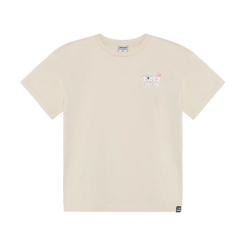 Meisjes T-shirt Festival  van Indian Blue Jeans in de kleur Sandshell in maat 176.