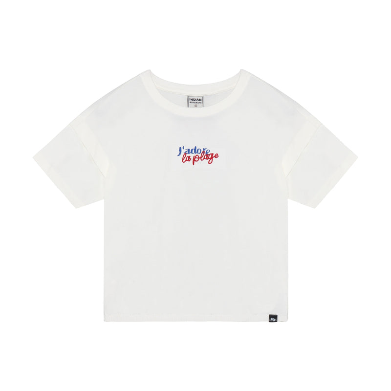 Meisjes T-shirt Plage van Indian Blue Jeans in de kleur Cloud in maat 176.