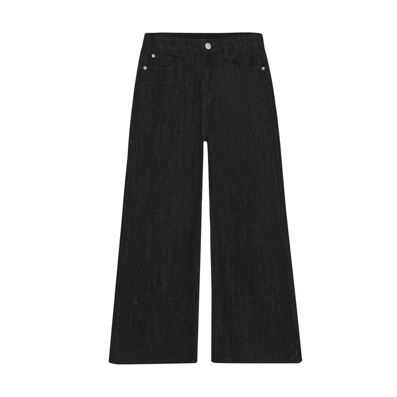 Meisjes Extra Wide Fit Glitter van Indian Blue Jeans in de kleur Black Denim in maat 176.