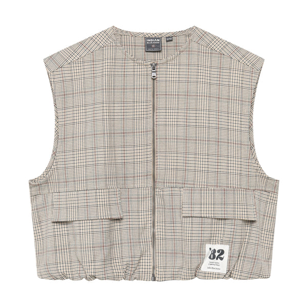 Meisjes Gilet Check van Indian Blue Jeans in de kleur Humus in maat 176.