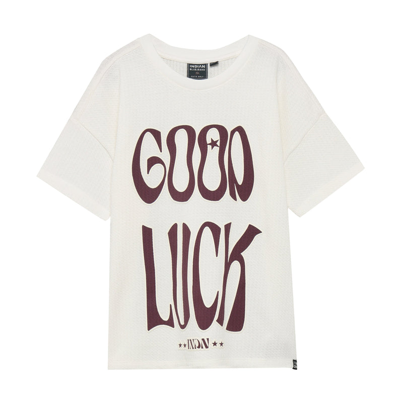 Meisjes T-shirt Structure van Indian Blue Jeans in de kleur Cloud in maat 176.