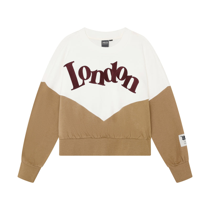 Meisjes Sweater Colorblock van Indian Blue Jeans in de kleur Cloud in maat 176.