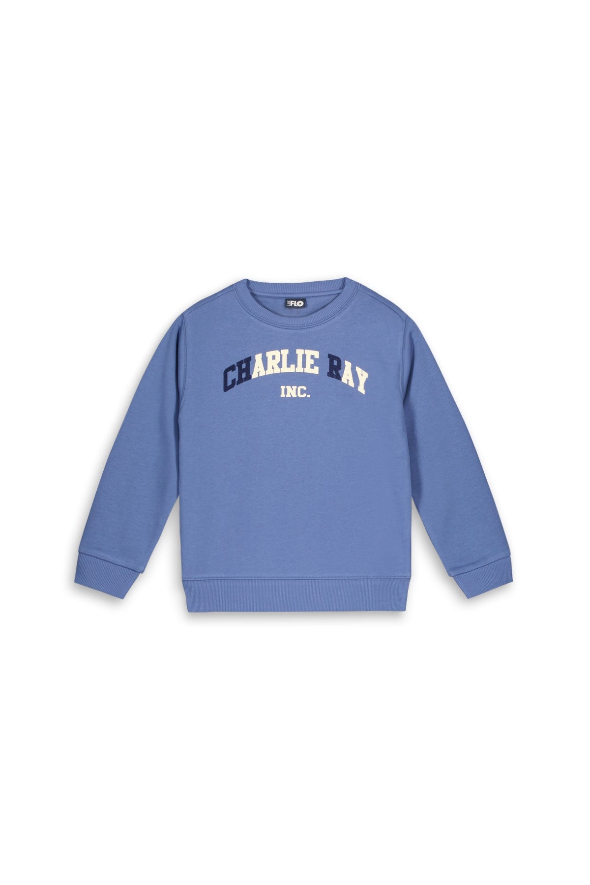 Jongens Boys Roundneck Sweater Charlie van Charlie Ray in de kleur Blue denim in maat 164.