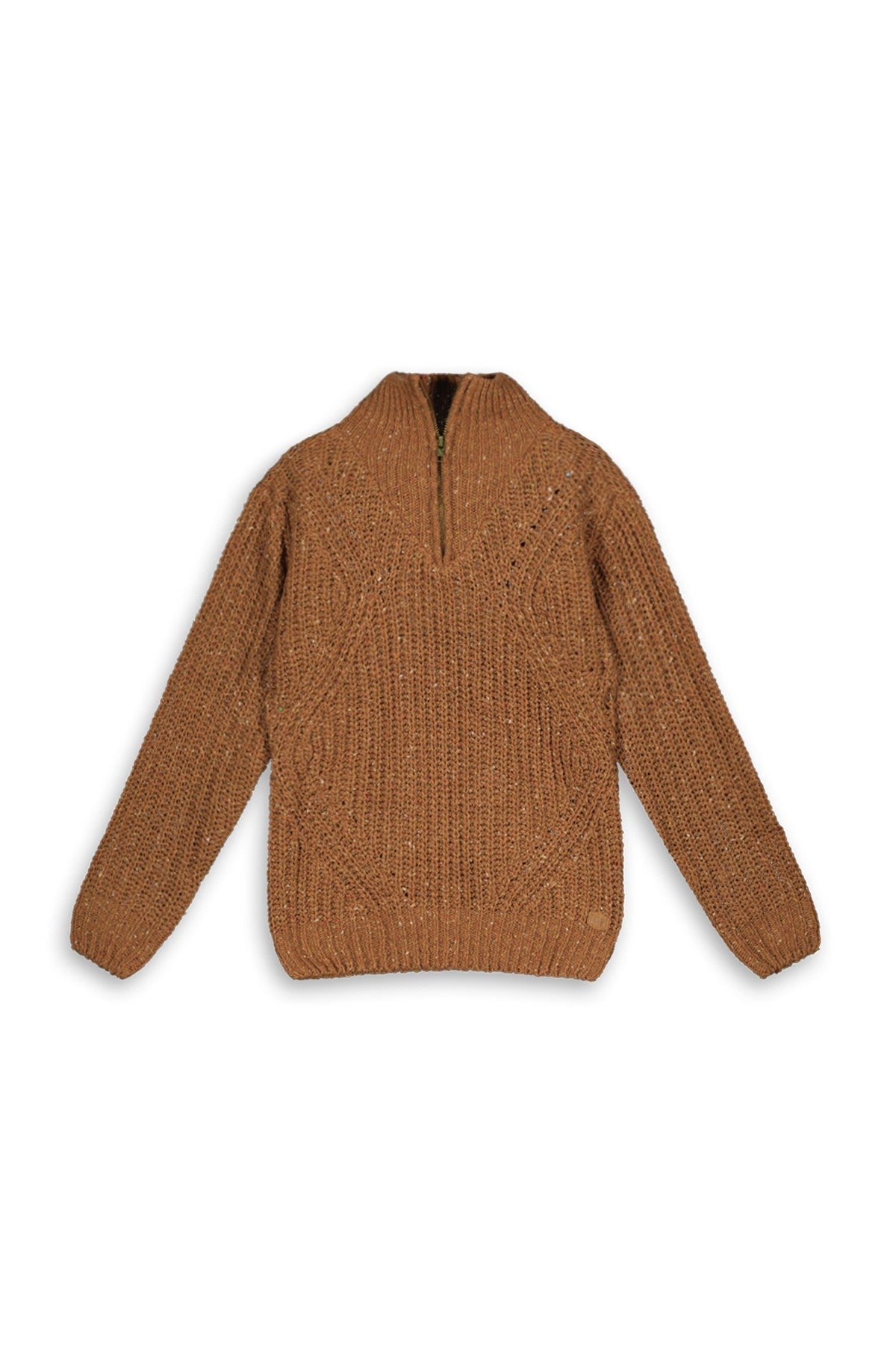 Jongens Knitted Sweater Ready On van Charlie Ray in de kleur Caramel in maat 164.