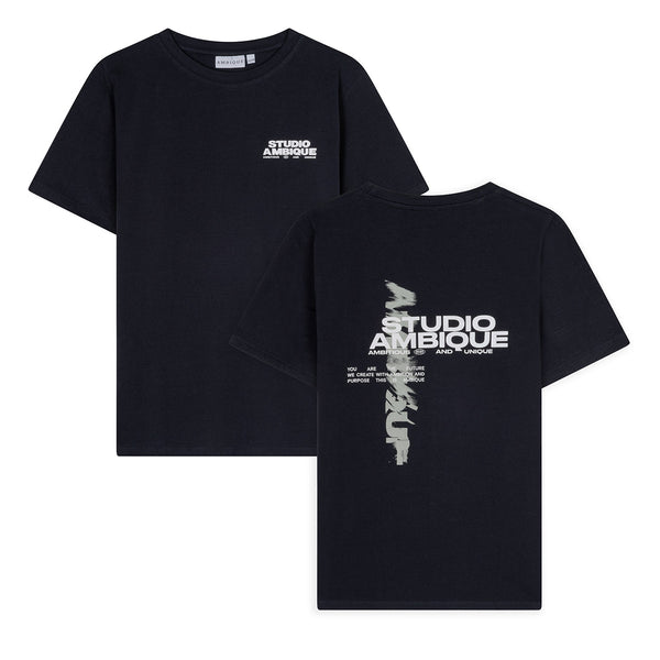 Jongens T-Shirt Ace van Ambique Kids in de kleur 107 Navy in maat 182-188.