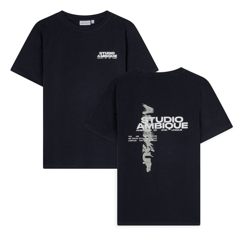 Jongens T-Shirt Ace van Ambique Kids in de kleur 107 Navy in maat 182-188.
