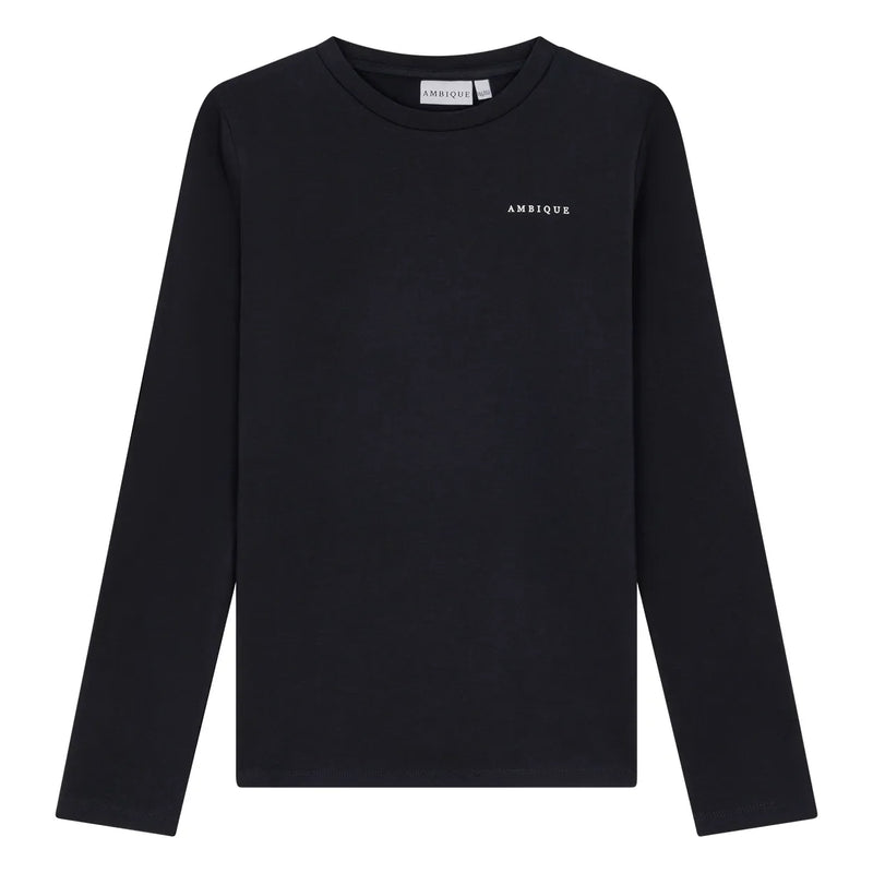 Jongens Tshirt LS Logan van Ambique in de kleur Navy in maat 182-188.