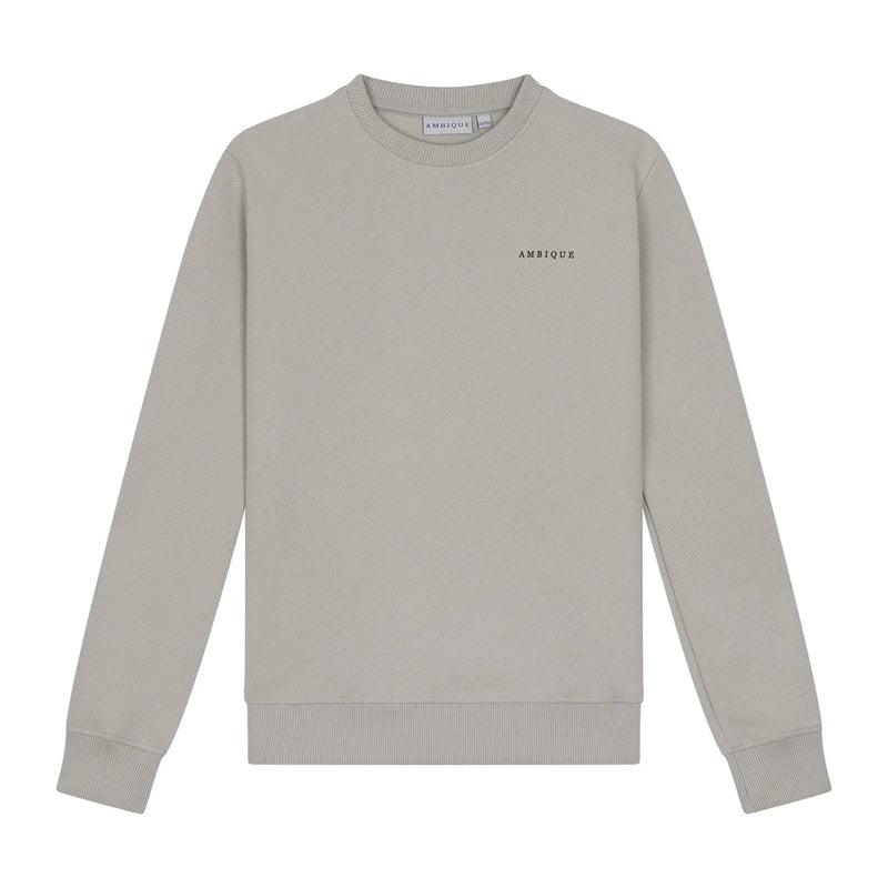 Jongens Crew Neck Oxford van Ambique in de kleur Light Grey in maat 182-188.