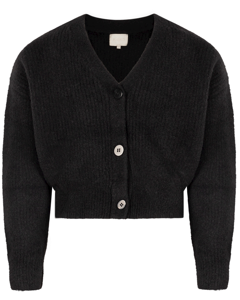 Ai & Ko Knitted Cardigan Binthy Fringe Black - Bubbles & Bo