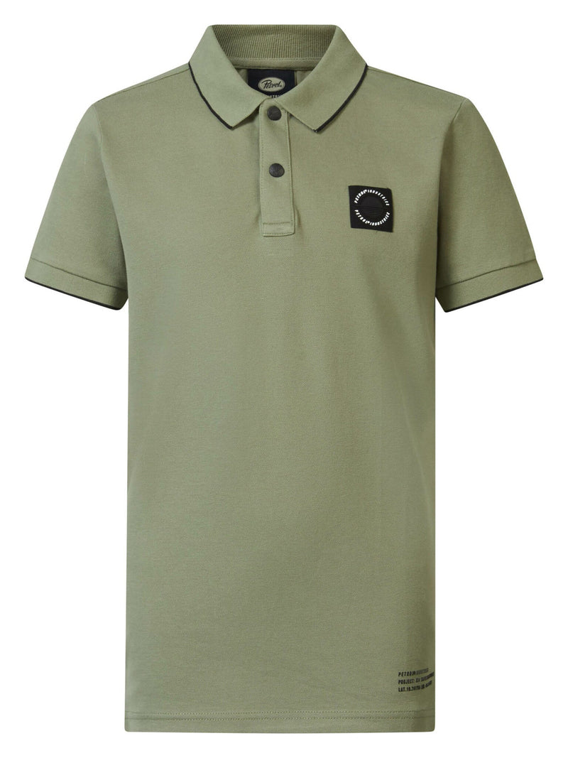Jongens Boys Polo Short Sleeve van Petrol in de kleur Sage Green in maat 176.
