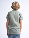 Jongens Boys Polo Short Sleeve van Petrol in de kleur Sage Green in maat 176.
