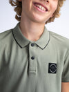 Jongens Boys Polo Short Sleeve van Petrol in de kleur Sage Green in maat 176.