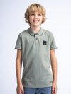 Jongens Boys Polo Short Sleeve van Petrol in de kleur Sage Green in maat 176.