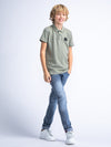 Jongens Boys Polo Short Sleeve van Petrol in de kleur Sage Green in maat 176.