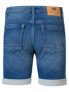 Jongens Boys Denim Short Jackson Slim Fit van Petrol in de kleur Light used in maat 176.