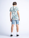 Jongens Boys Denim Short Jackson Slim Fit van Petrol in de kleur Light stone in maat 176.