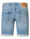 Jongens Boys Denim Short Jackson Slim Fit van Petrol in de kleur Light stone in maat 176.