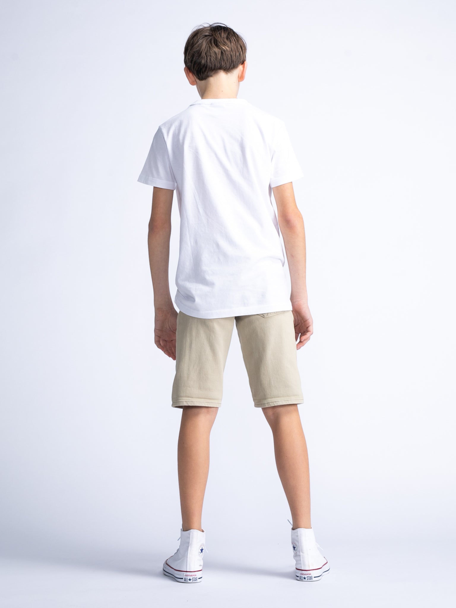 Jongens Boys Denim Jogg Short Jackson coloured  van Petrol in de kleur Eucalyptus in maat 176.