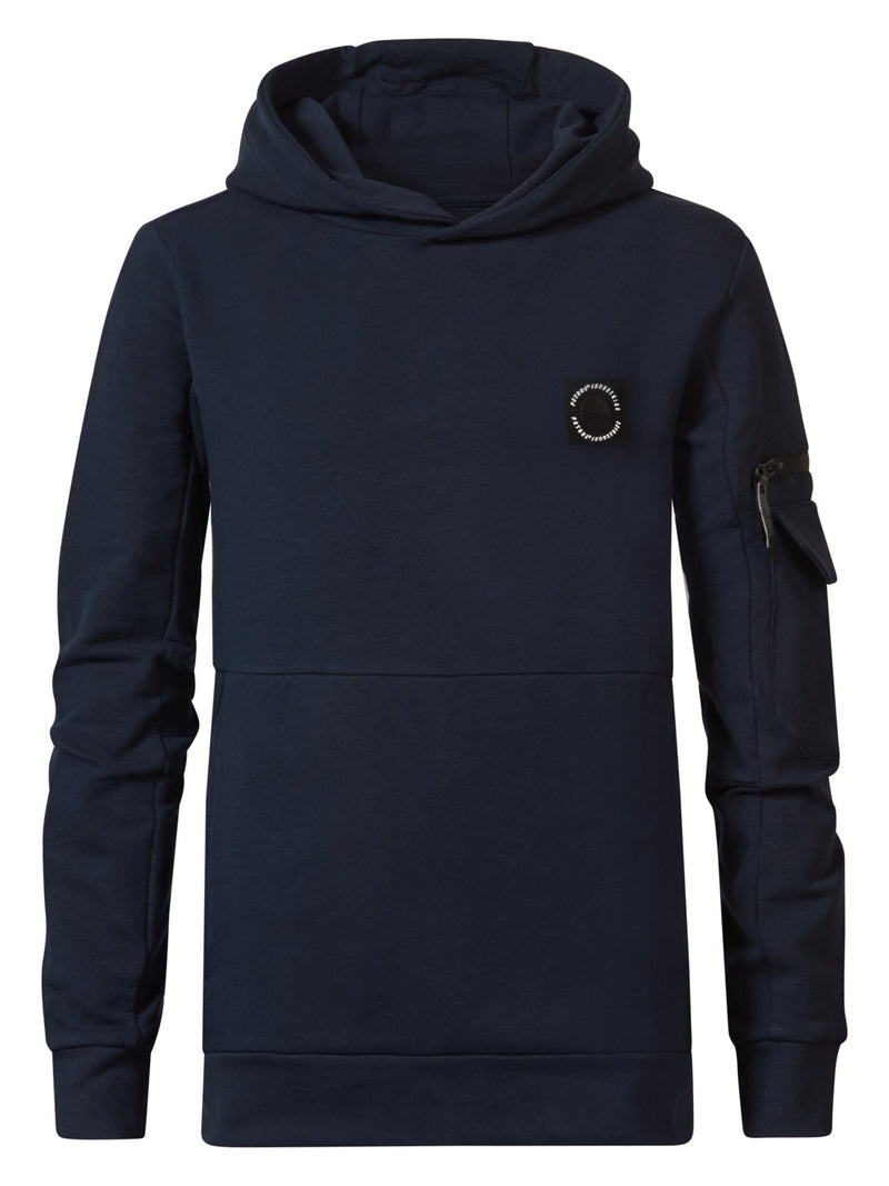 Jongens Boys Sweater Hooded van Petrol in de kleur Navy Blue in maat 176.