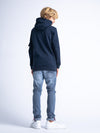 Jongens Boys Sweater Hooded van Petrol in de kleur Navy Blue in maat 176.