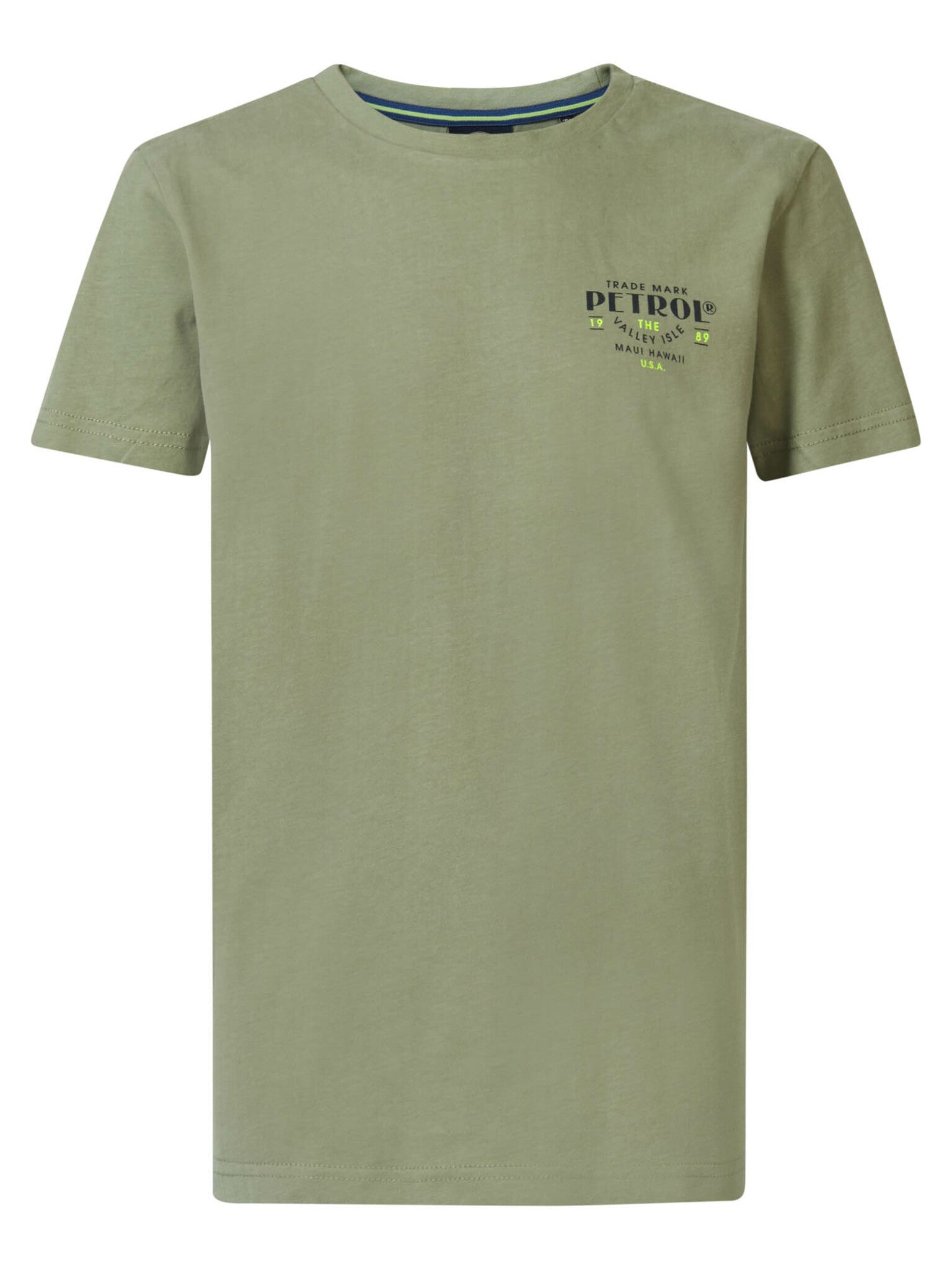 Jongens Boys T-Shirt SS Round Neck van Petrol in de kleur Sage Green in maat 176.