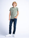 Jongens Boys T-Shirt SS Round Neck van Petrol in de kleur Sage Green in maat 176.