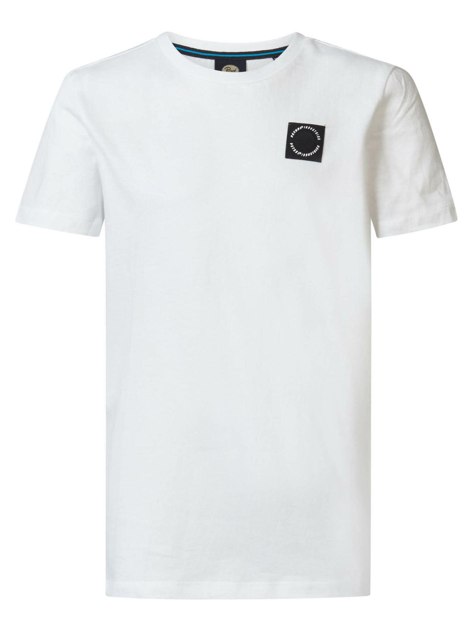 Jongens Boys T-Shirt SS Round Neck van Petrol in de kleur Bright White in maat 176.
