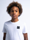 Jongens Boys T-Shirt SS Round Neck van Petrol in de kleur Bright White in maat 176.