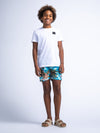 Jongens Boys T-Shirt SS Round Neck van Petrol in de kleur Bright White in maat 176.