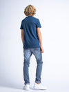 Jongens Boys T-Shirt SS Round Neck van Petrol in de kleur Petrol Blue in maat 176.