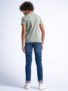 Jongens Boys T-Shirt SS Round Neck van Petrol in de kleur Sage Green in maat 176.