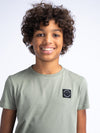 Jongens Boys T-Shirt SS Round Neck van Petrol in de kleur Sage Green in maat 176.