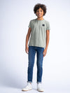 Jongens Boys T-Shirt SS Round Neck van Petrol in de kleur Sage Green in maat 176.