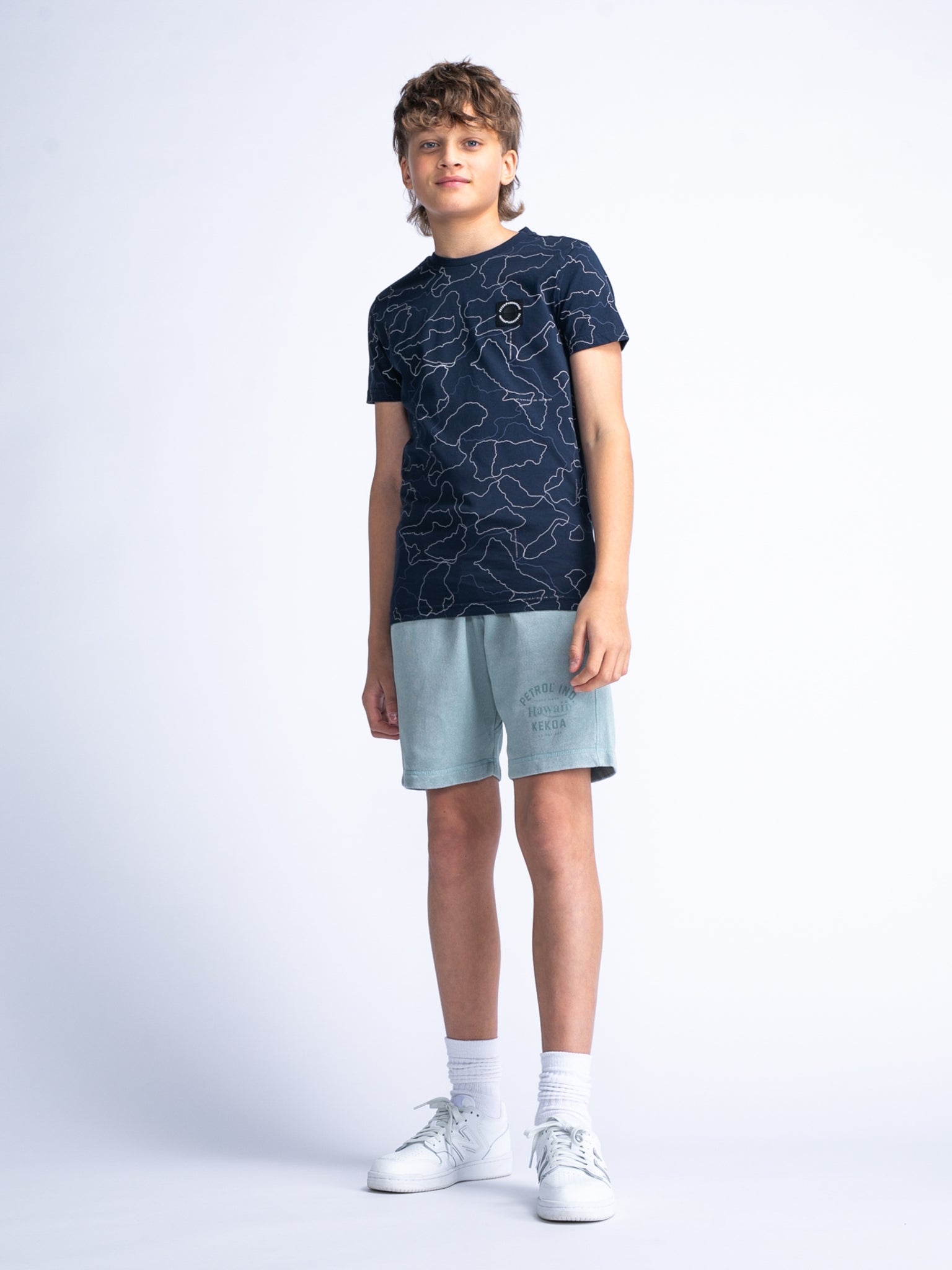 Jongens Boys T-Shirt SS van Petrol in de kleur Navy Blue in maat 176.