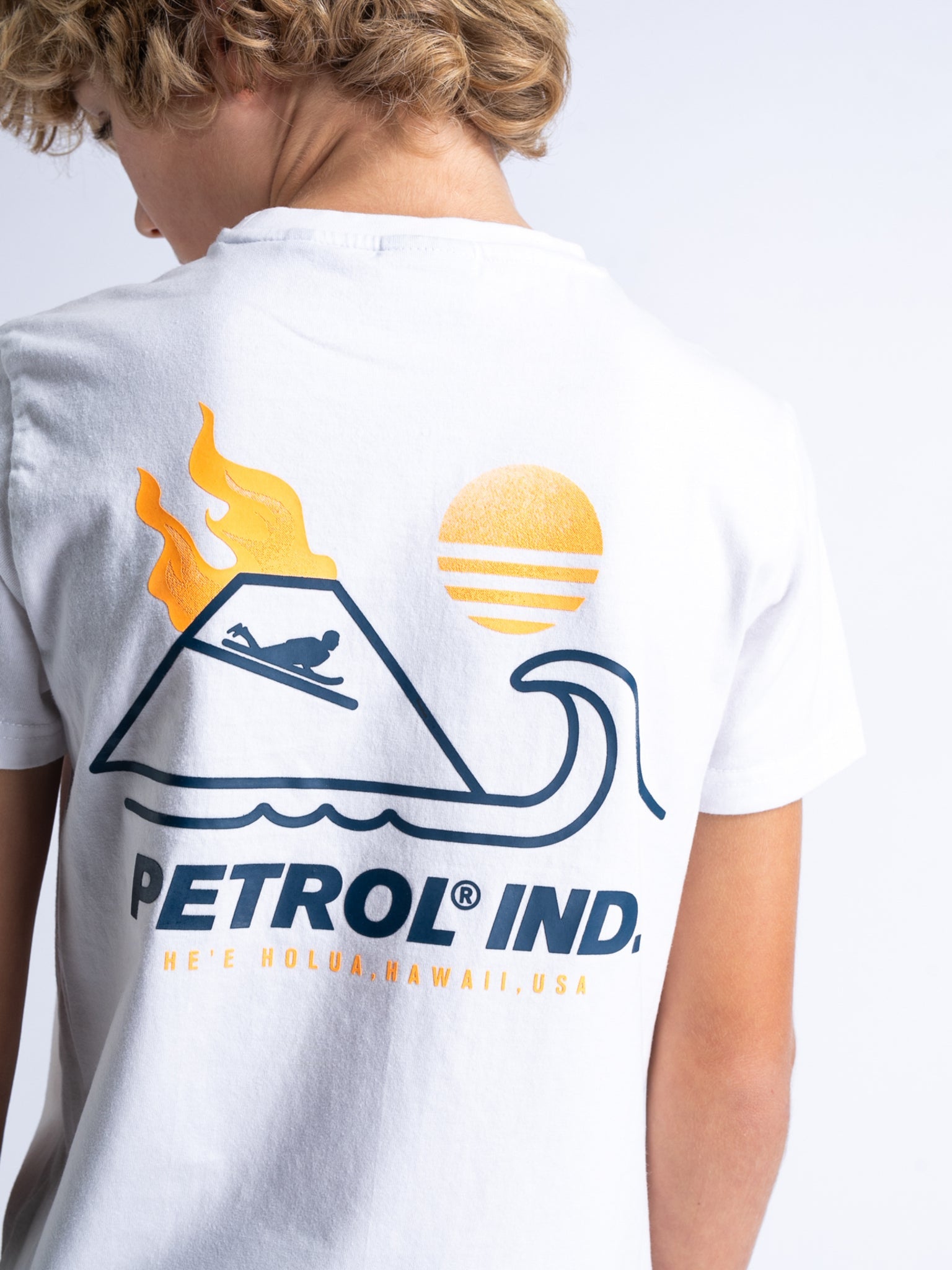 Jongens Boys T-Shirt SS Classic Print van Petrol in de kleur Bright White in maat 176.
