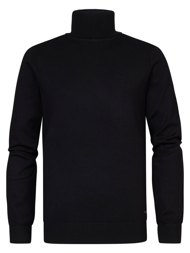 Jongens Knitwear Collar Basic van Petrol in de kleur Dark Black in maat 164.