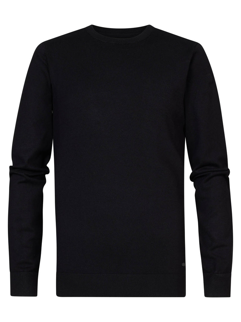 Jongens Knitwear Round Neck Basic van Petrol in de kleur Dark Black in maat 164.