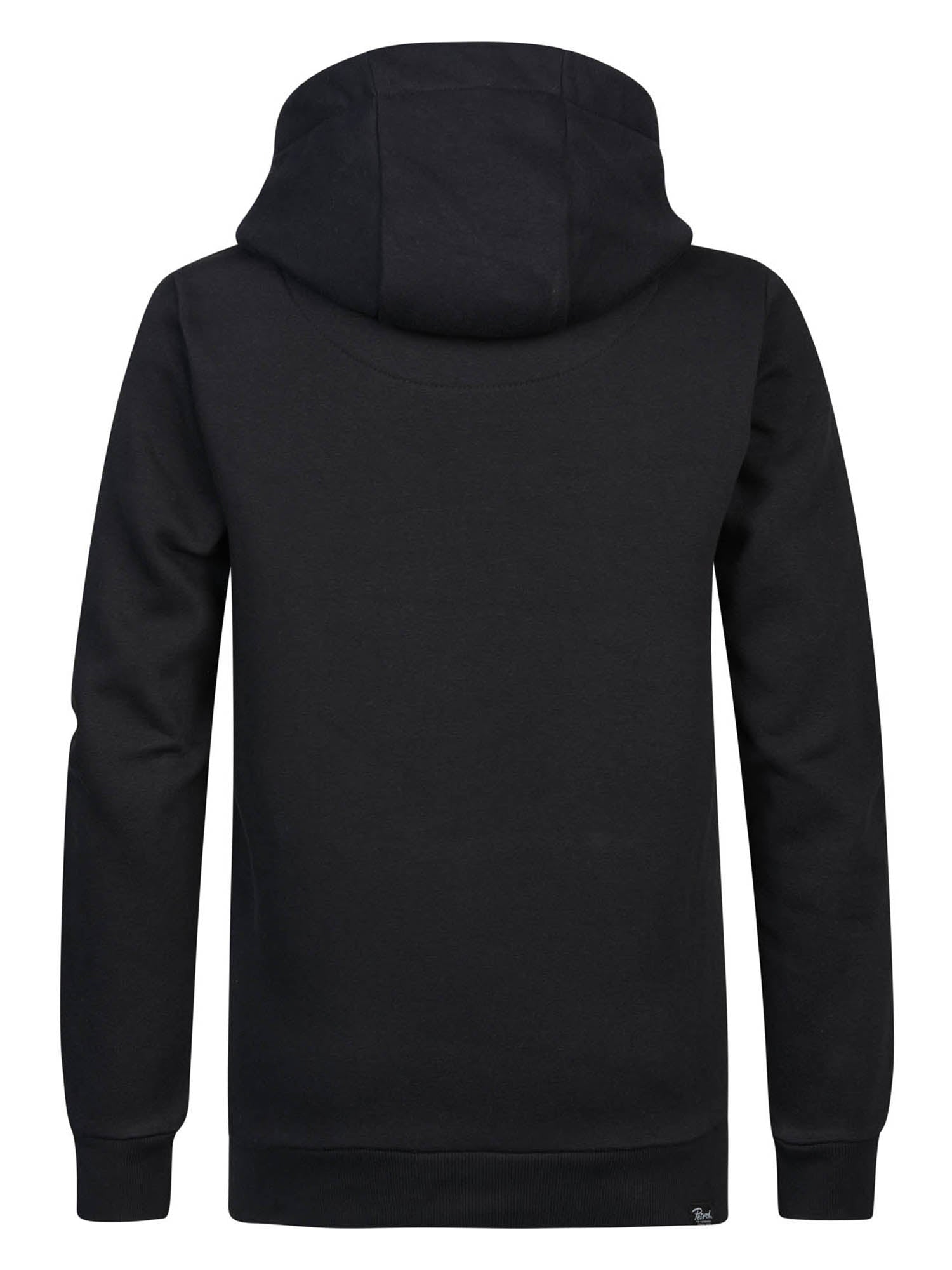 Jongens Sweater Hooded Zip van Petrol in de kleur Dark Black in maat 164.