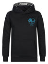 Jongens Sweater Hooded Zip van Petrol in de kleur Dark Black in maat 164.