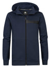 Jongens Sweater Hooded Zip van Petrol in de kleur Midnight Navy  in maat 164.