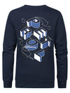 Jongens Sweater Round Neck van Petrol in de kleur Midnight Navy  in maat 164.