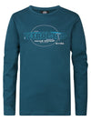 Jongens T-Shirt LS Round Neck van Petrol in de kleur Dark Cyaan in maat 164.
